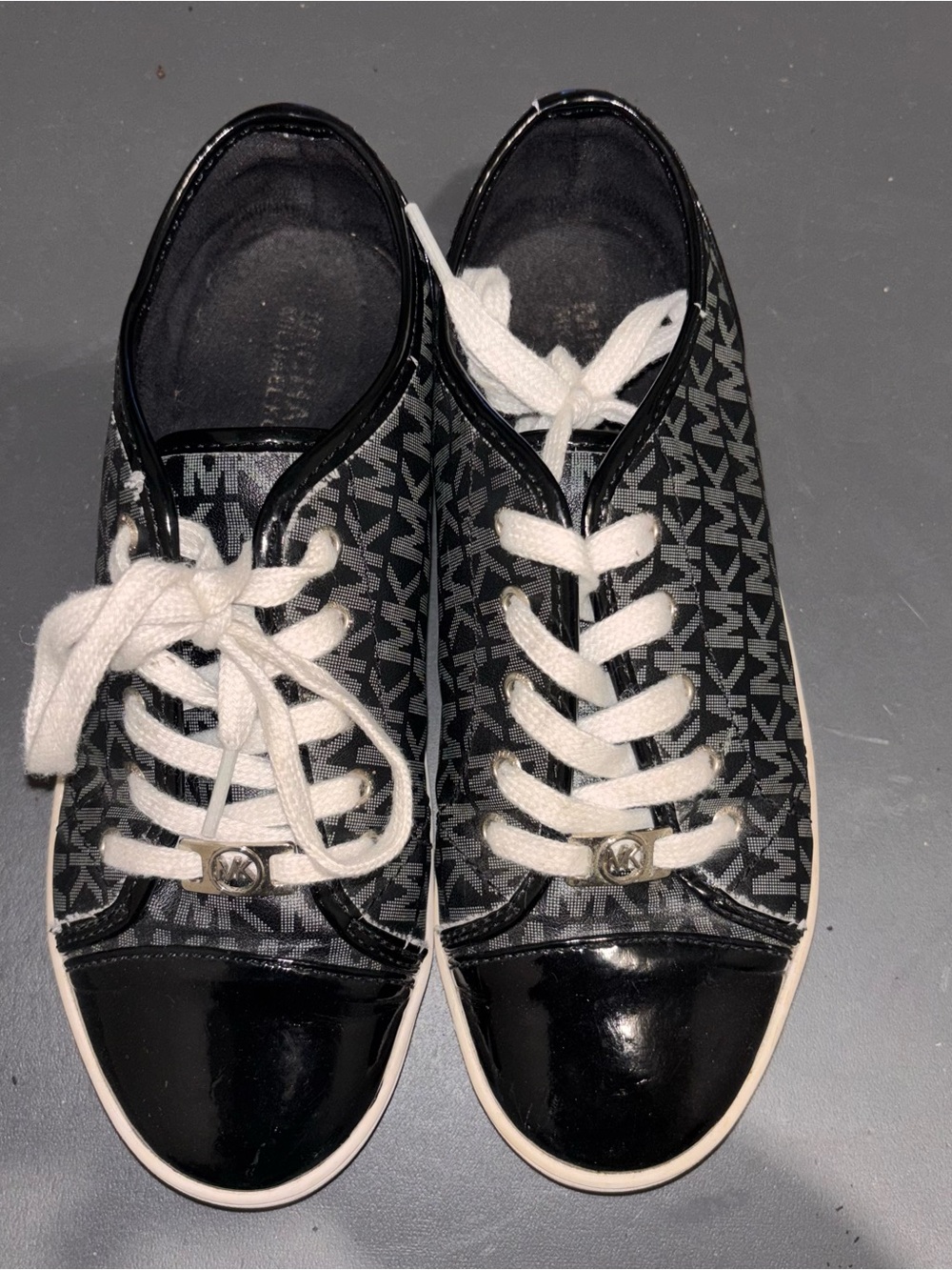 Michael Kors Black and White MK Logo Low-Top Sneakers